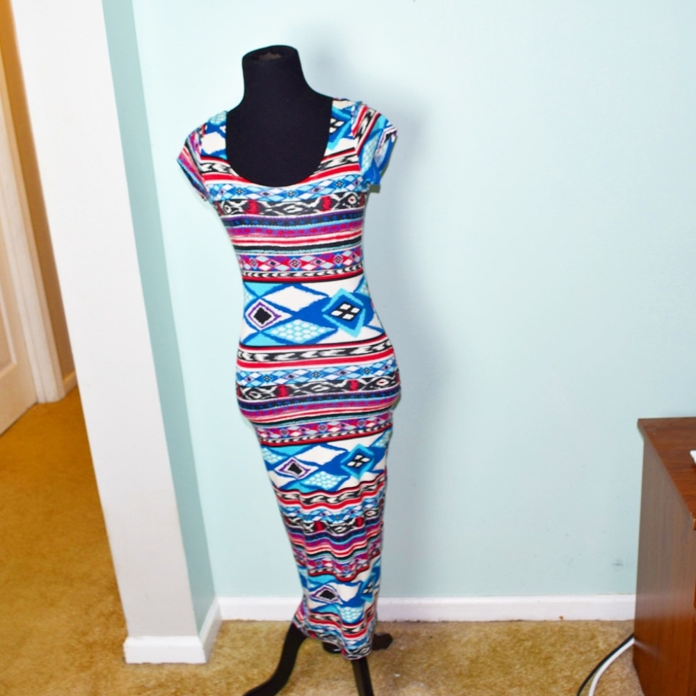 About A Girl Tribal Print Maxi Dress